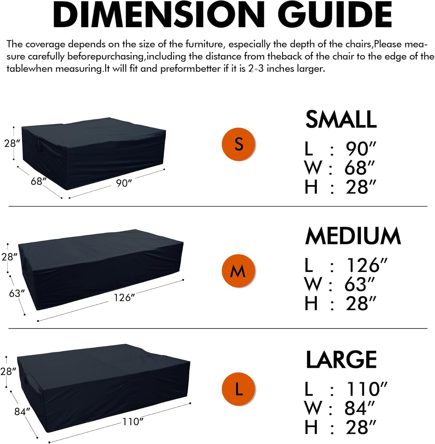 Patio Furniture Covers - Outdoor Furniture Covers Waterproof Heavy Duty Oxford Patio Table Cover for Sectional Sofa Set, Outdoor Table, Chair, Sofa, Desk