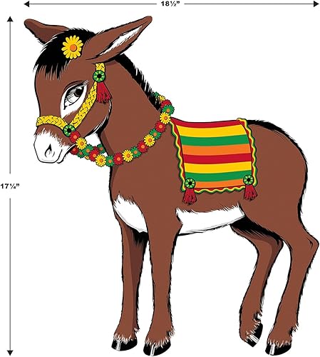 Miniatura 9 de Juego del burro para fiestas máscara y 12colas incluidas accesorios de fiestas 1 unidad Paquete de 1 Multicolor