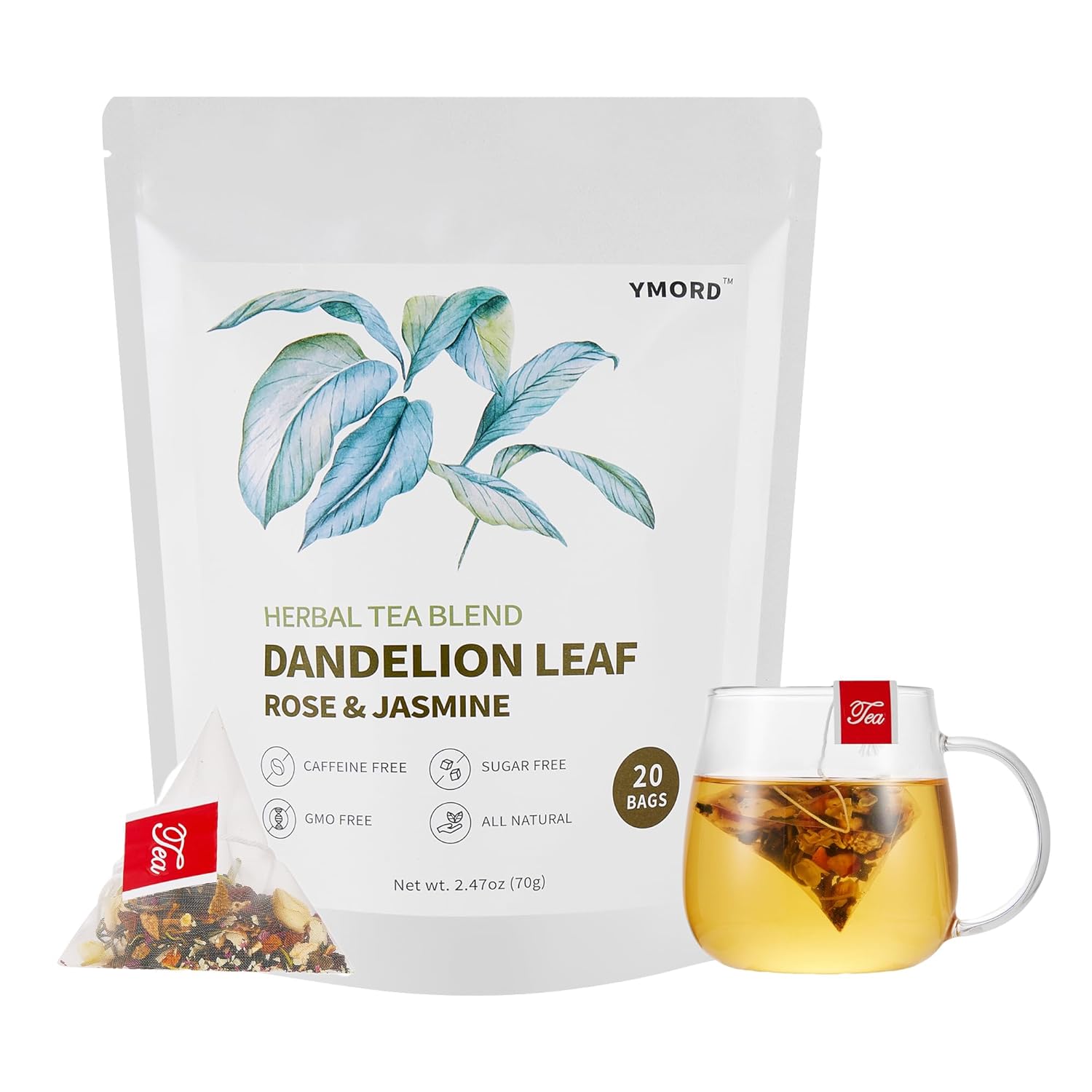 Amazon.com : YMORD Dandelion Leaf Rose Tea Bags – Authentic Full Leaf ...