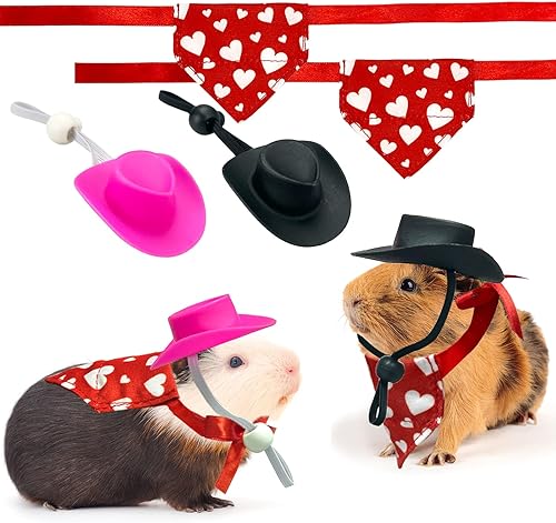 CooShou 4 piezas de sombrero de conejillo de indias para el día de San Valentín disfraz de sombrero de hámster sombrero de animal pequeño sombreros