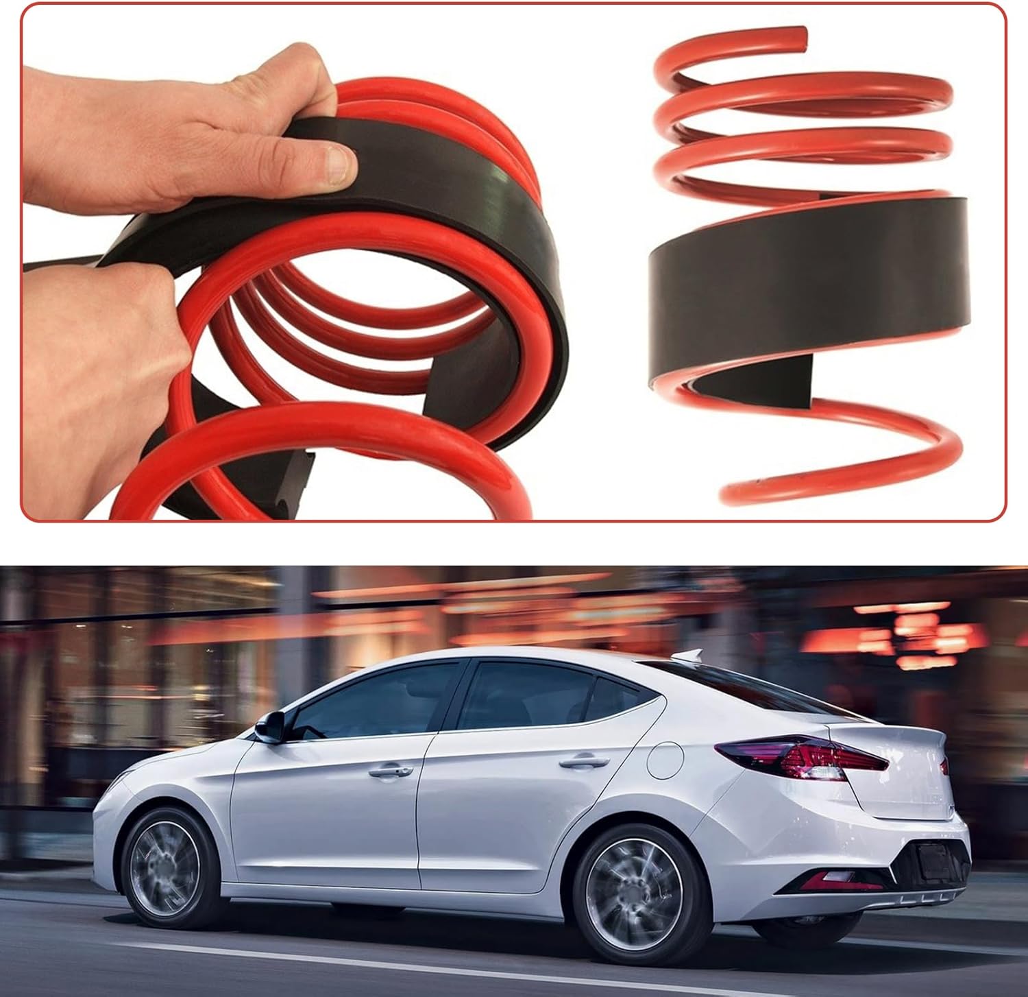 OwnMy 4PCS Rubber Coil Spring Spacers for Cars Heavy Duty Round Coil Spring Boosters, Universal Coil Spring Boosters Spacers Coil Spring Lift Spacers 5-5.5 Inch Rear Coil Spring Spacers for Trucks