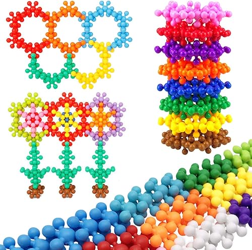 Bloques de construcción, 320 piezas de juguetes educativos de construcción, juguetes STEM, juegos de discos de construcción de plástico sólido