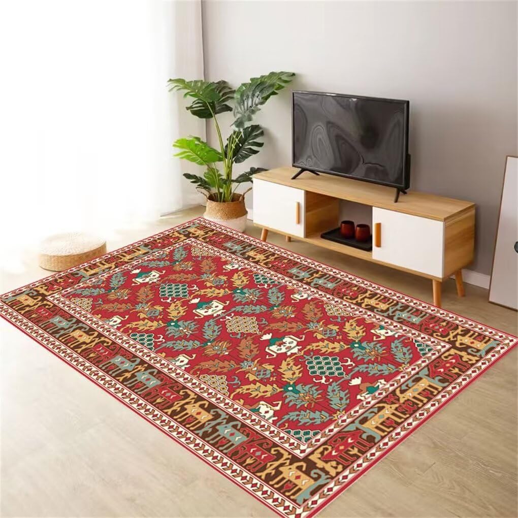 Tapis anti-acariens pour chambre adulte rouge imprimé de 100x210 CM