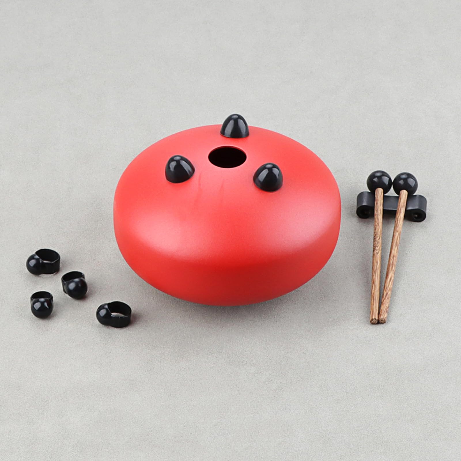 Tambor de lengua de acero de 6 pulgadas, instrumento de percusión de 8 notas con mazos de libro de canciones y tambor de mano de 4 púas de dedo