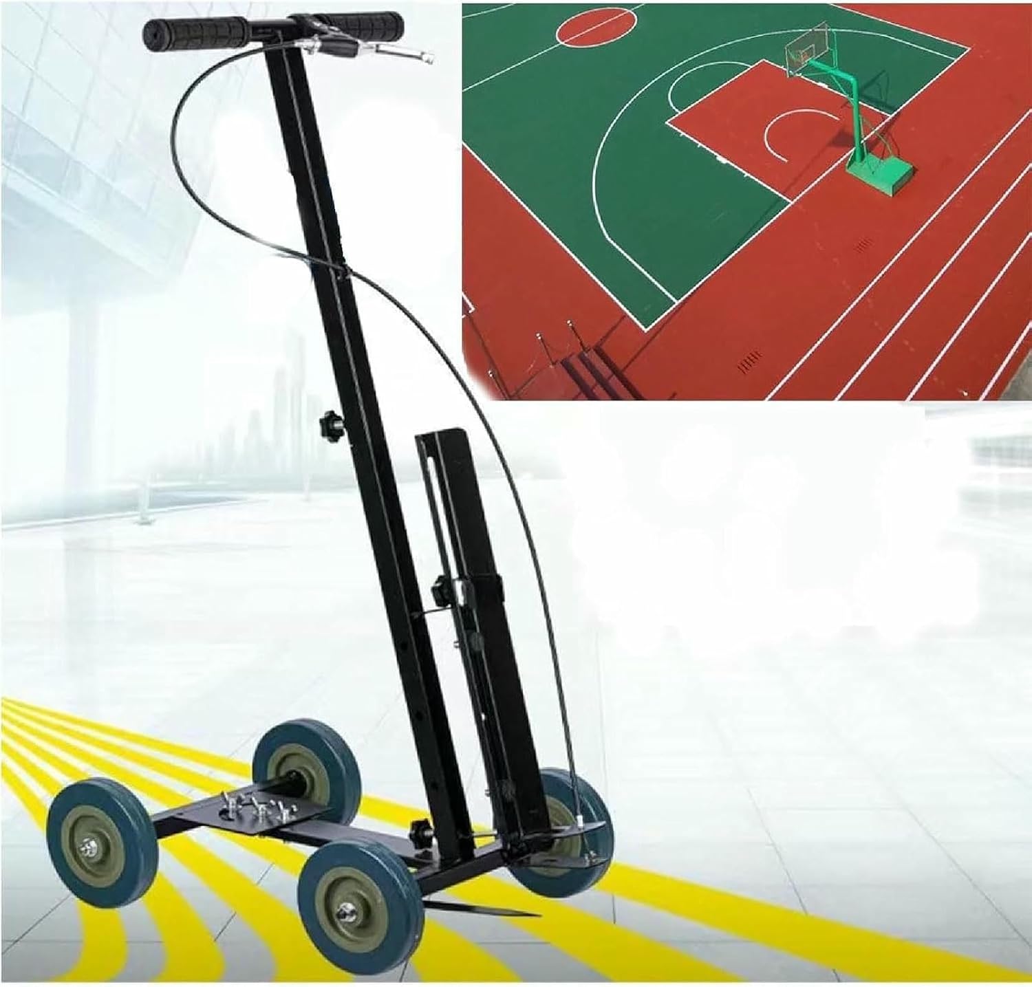 Road Marking Machine, Wheel Slider Track Applicator, for Subdividing Parking Spaces and Curbs, Width Adjustable 5-15 Cm (Paint Not Included)~/