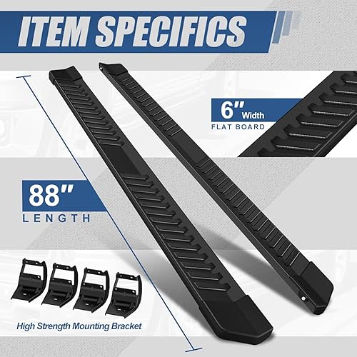 Miniatura 3 de Auto Dynasty - Estribos de 6 pulgadas compatibles con Ford F-150 F-250 F-350 SuperCrew Cab 2015-2024, pasos laterales negros con revestimiento de