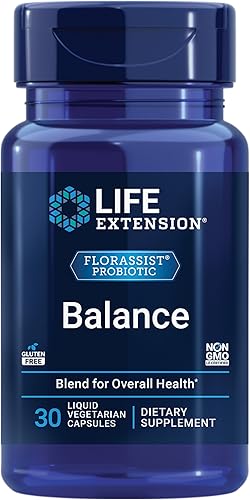 Life Extension FLORASSIST Balance Probiótico - 7 cepas 15 mil millones de UFC - Suplementos probióticos para hombres y mujeres - Apoyo para la salud
