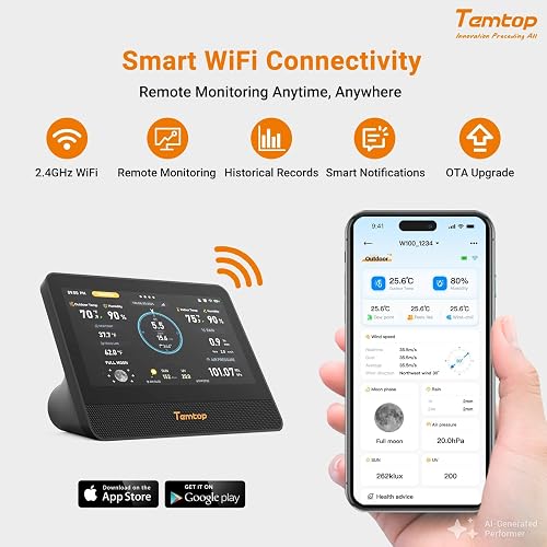 Temtop W100 Smart Weather Station Outdoor Indoor Air Quality Monitor - 7