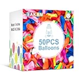 BAKAM 50PCS Replacement Balloons for Balloon Car & Rocket Launcher Toy, Multi-Color