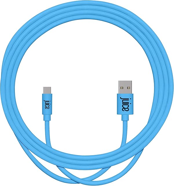 Juice USB Type C 2m Charger and Sync Cable for Samsung Galaxy S20, S10, S9, S8, S20 Plus, Huawei P30, P20,Sony, Apple Ipad 2020, Pro 2020, Air 2020 - Aqua