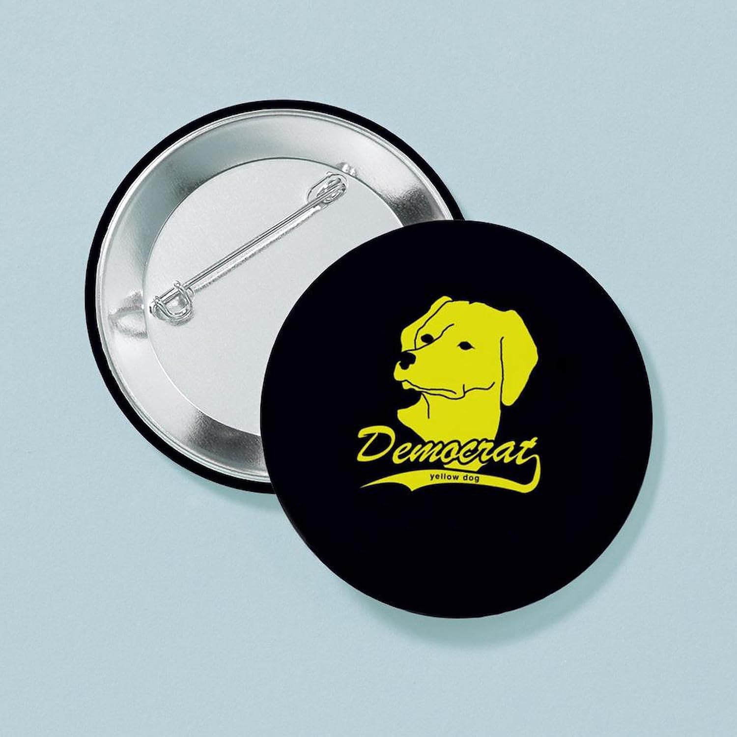 CafePress Yellow Dog Democrat 2.25 Button 2.25" Round Pinback Button
