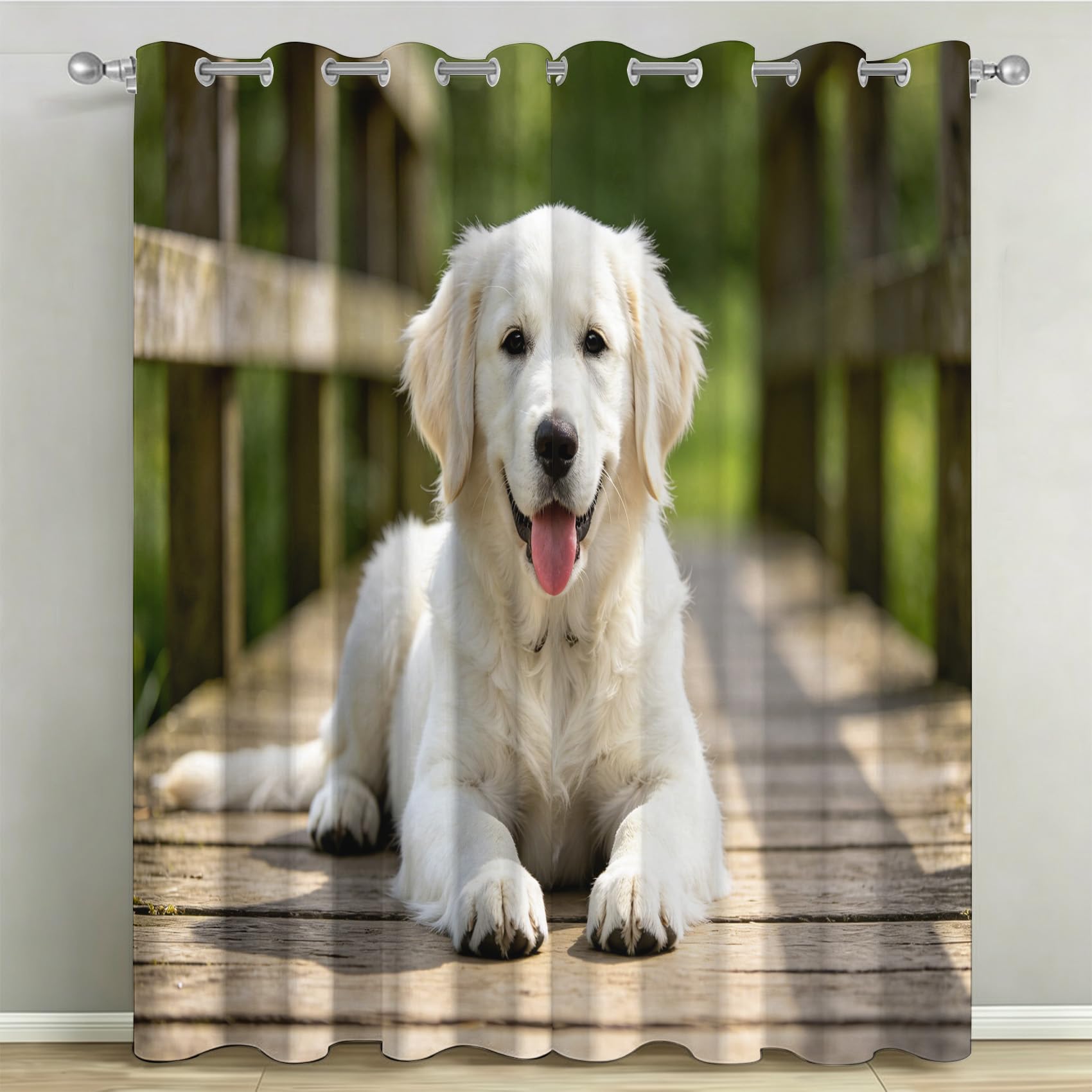 Rideau Chien de Compagnie Golden Retriever pour Salon | Apportez de la Chaleur à Votre Foyer