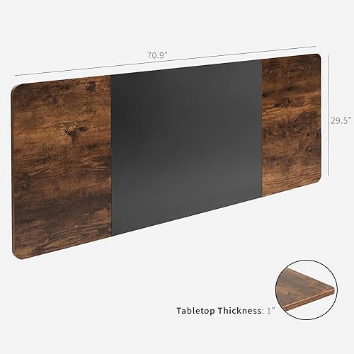 Vista 21 de VIVO DESK-TOP72-30D - Mesa universal de 71 x 30 pulgadas para marcos de escritorio estándar y sentados a pie, altura ajustable para el hogar