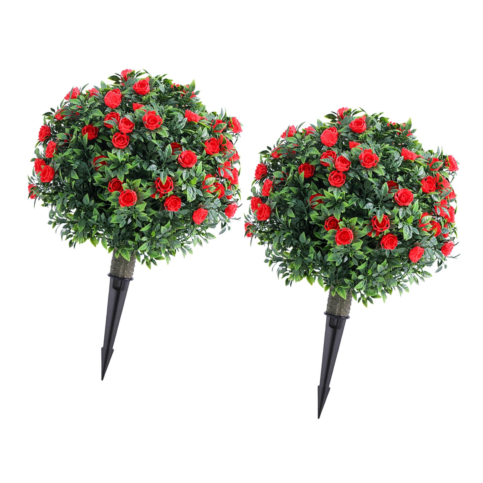 Sztuczne Drzewo Topiary z Różami, materiał PE, Realistyczny Design, Dekoracja Wnętrz na Zewnątrz do Ogrodu i Wesel, wysokość 17,7 Cala