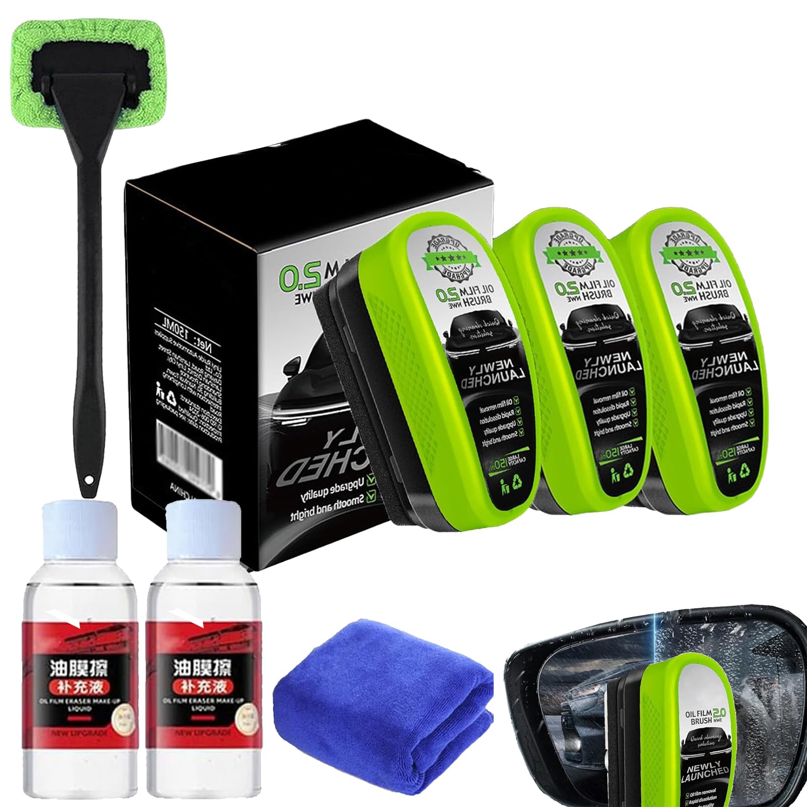 Clear Vision Gl170 Pro - Limpiador de cristales de coche, limpiador de película de aceite de vidrio, limpiador de parabrisas Gl170 Pro, cepillo de limpieza de película de aceite para parabrisas, para