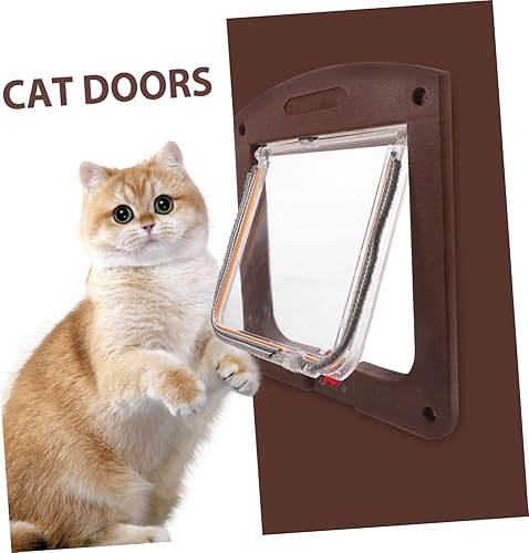 Miniatura 6 de Puerta de gato con bloqueo ajustable para puertas interiores, solapa resistente para mascotas con acceso bidireccional, fácil de instalar y limpiar,