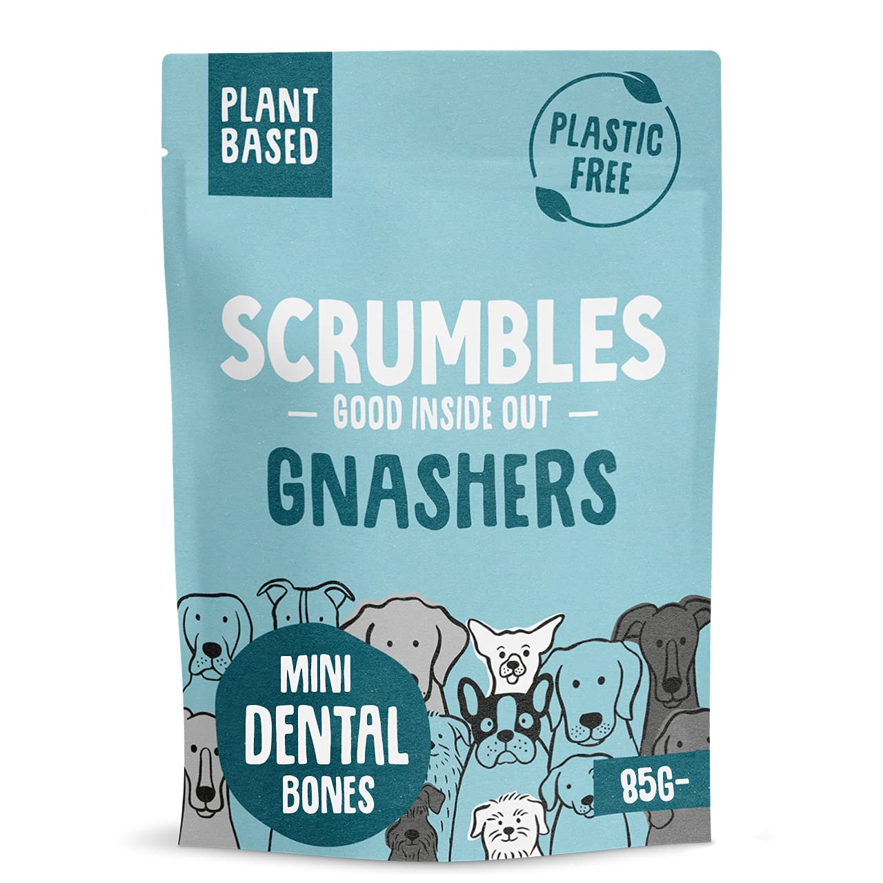 Scrumbles Mini Gnashers Daily Dental Bites, Hand-Baked Dog Treats for Fresher Breath, 85g