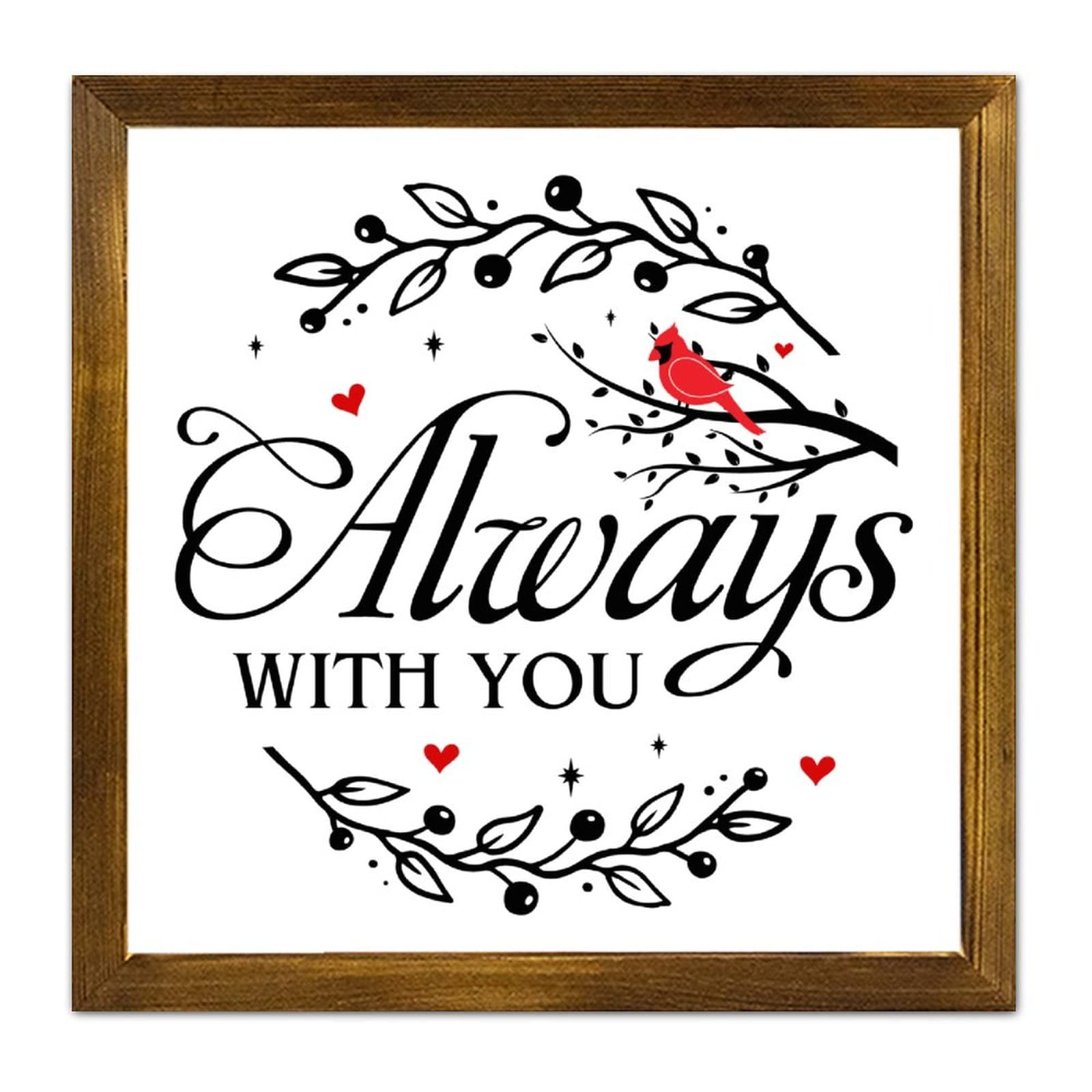 Décoration murale rétro Always with You en bois pour un salon chaleureux