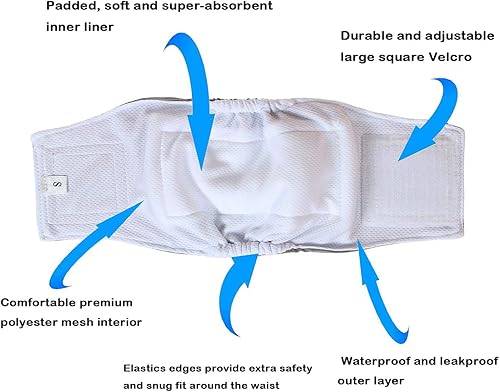 Miniatura 2 de Teamoy Reusable Wrap Diapers for Male Dogs Washable Puppy Belly Band