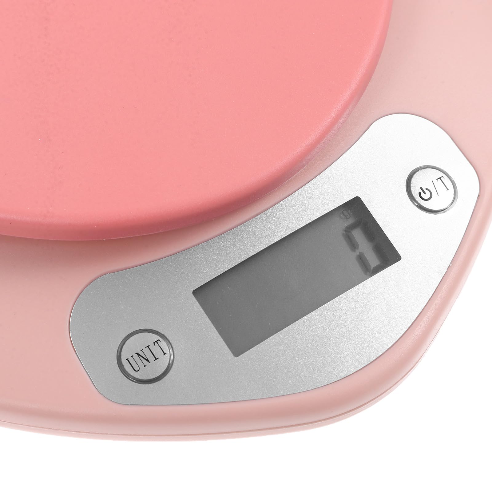 Báscula de Cocina Electrónica Rosa de Plástico Precisión 1g-5Kg Mini Digital para Repostería y Horneado Adecuado para Hogar Panaderías y Control Dietético