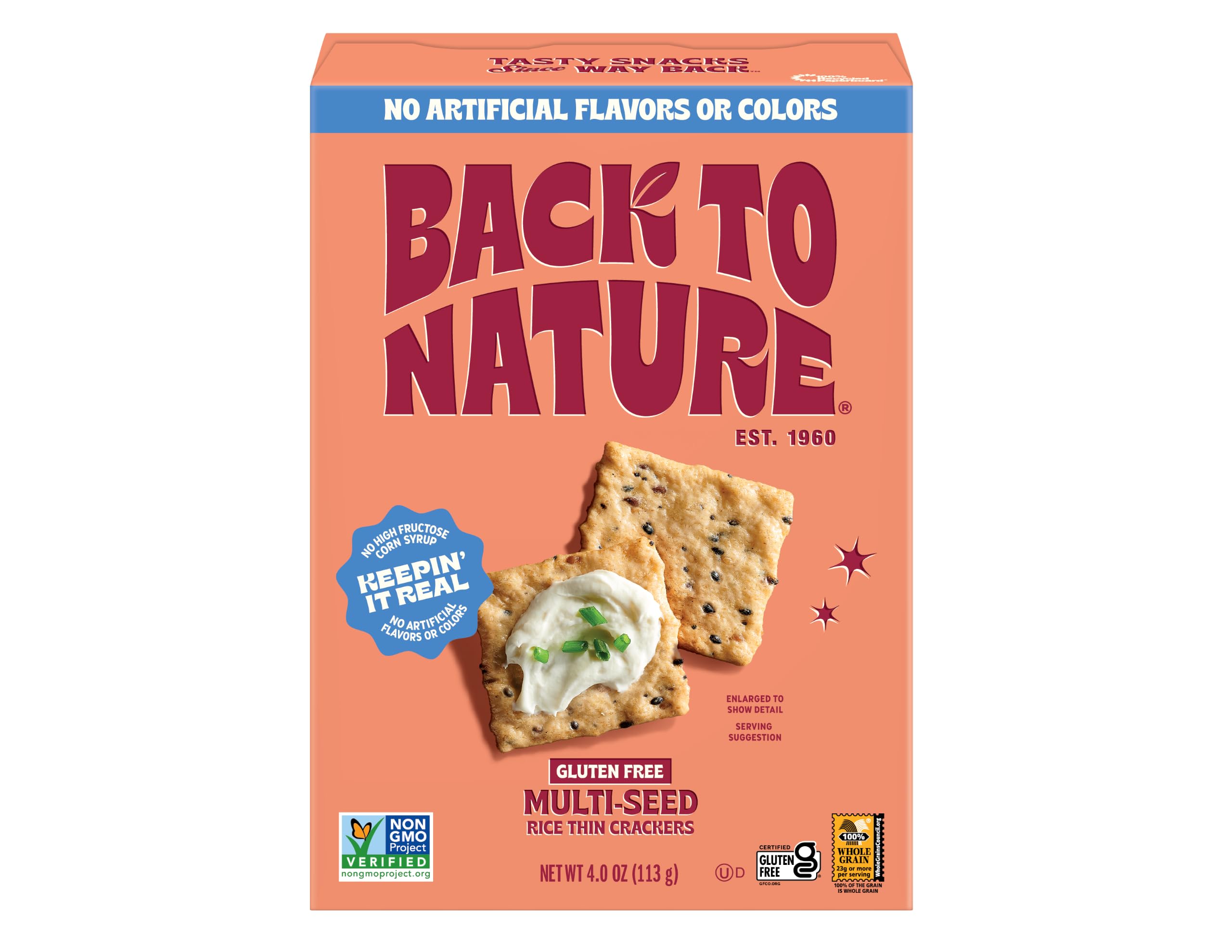 Back To Nature Gluten Free Rice Thins, Multi-Seed, 4 Ounce by Back to Nature