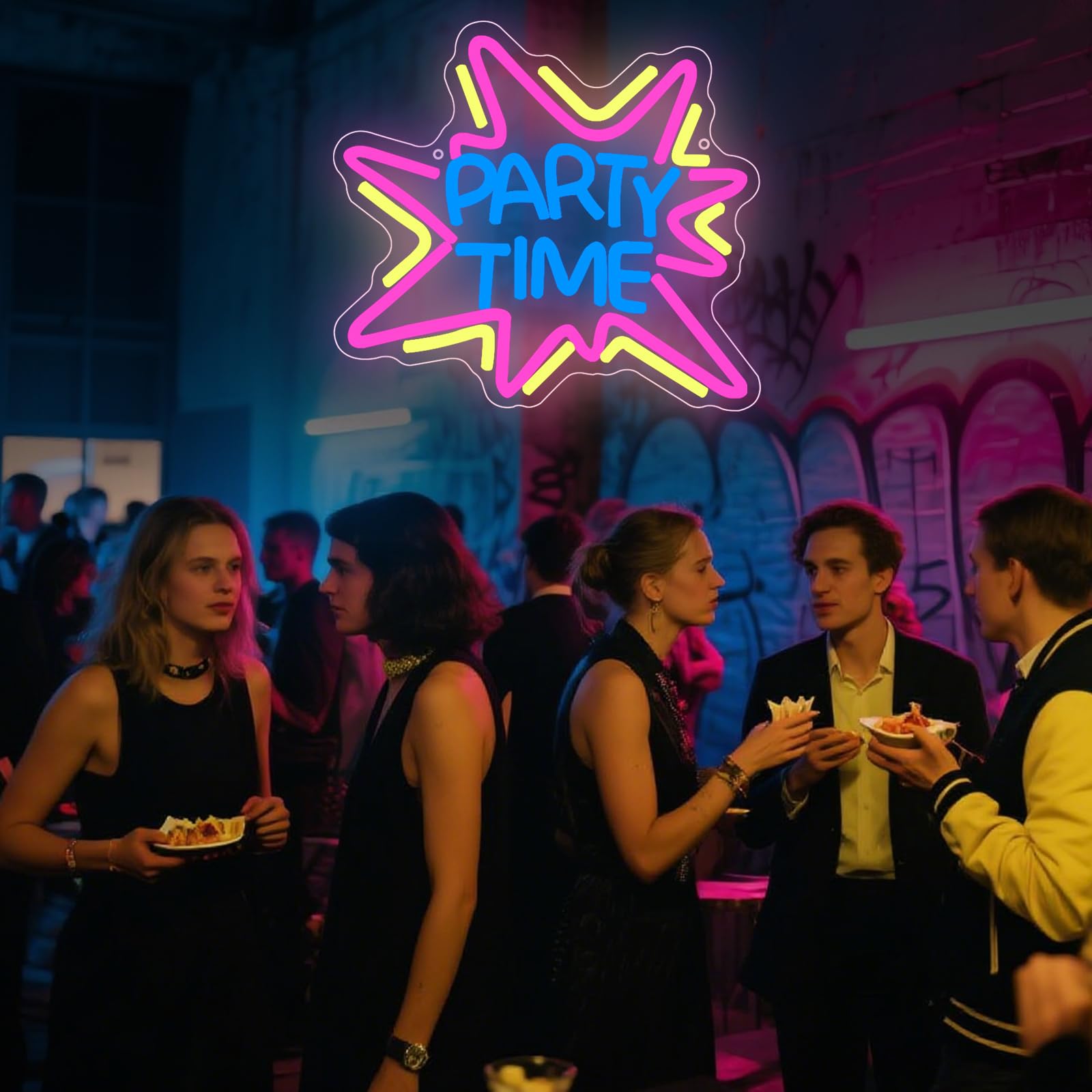 PARTY TIME Neon Schild Bar Lampe Personalisiert LED Neonschild für Wanddekoration Dimmbare USB-Betrieb Leuchtendes Barschild Home Bar Man Cave Party