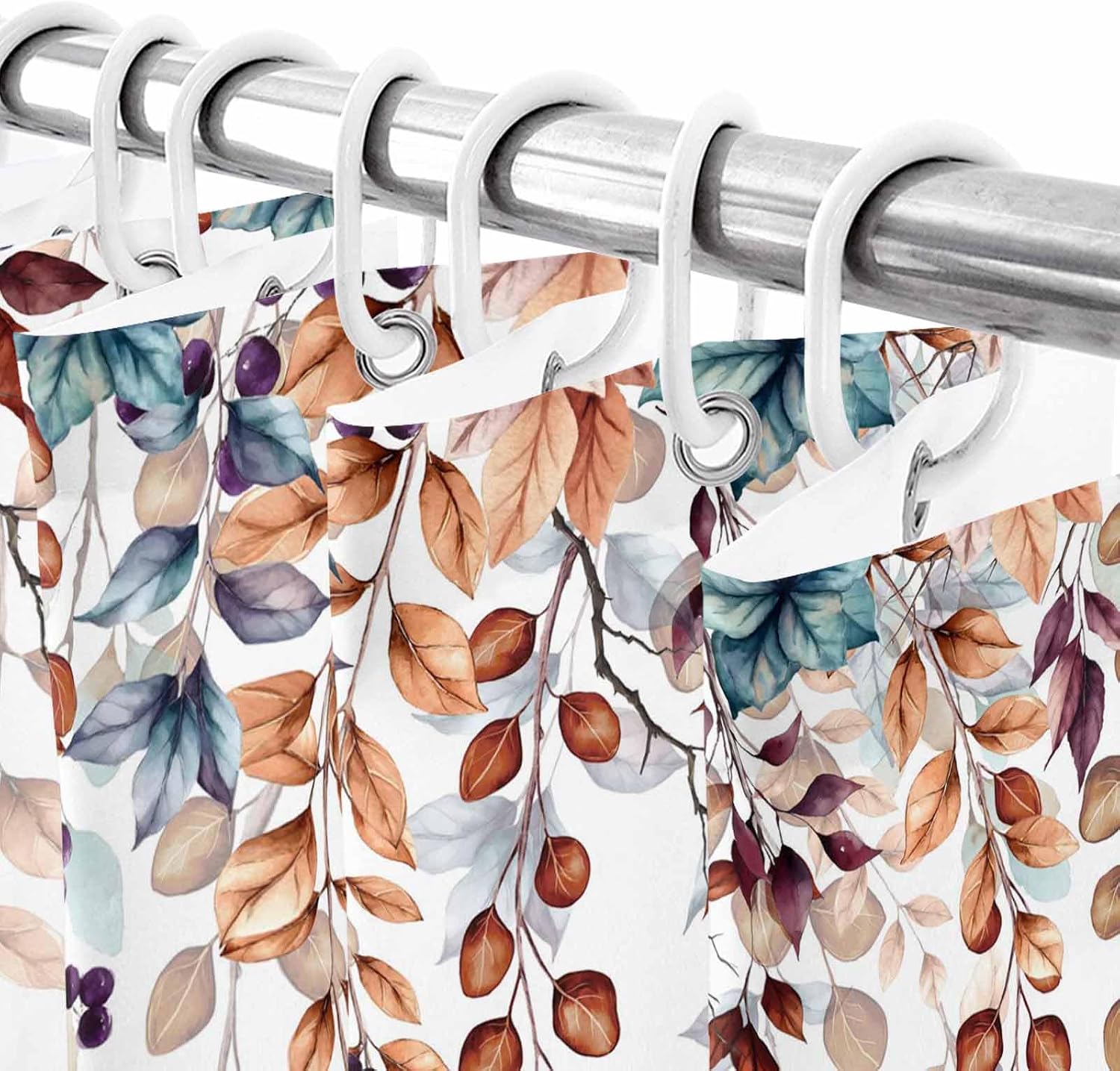 LooPoP Fall Shower Curtain Autumn Maple Leaves Bathroom Curtains with Hooks, Waterproof Polyester Fabric Thanksgiving Harvest Pumpkin Shower Curtains Set for Bathroom Bathtubs Decor 36x72 Inch