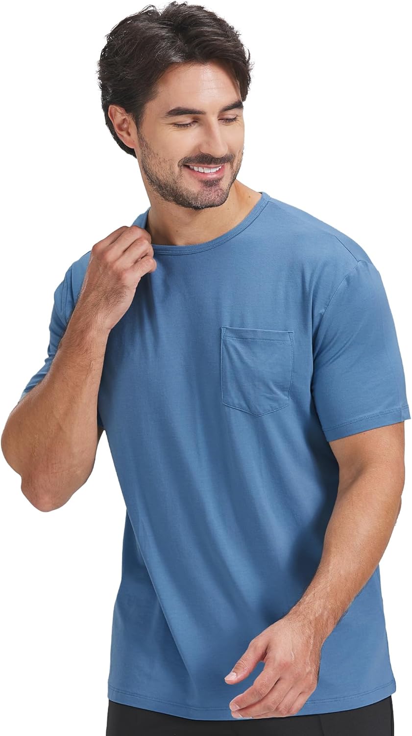 netdraw Men's Ultra Soft Bamboo Viscose Pocket T-Shirt Classic Fit Lightweight Cooling Short Sleeve Casual Basic Shirt - Image 3
