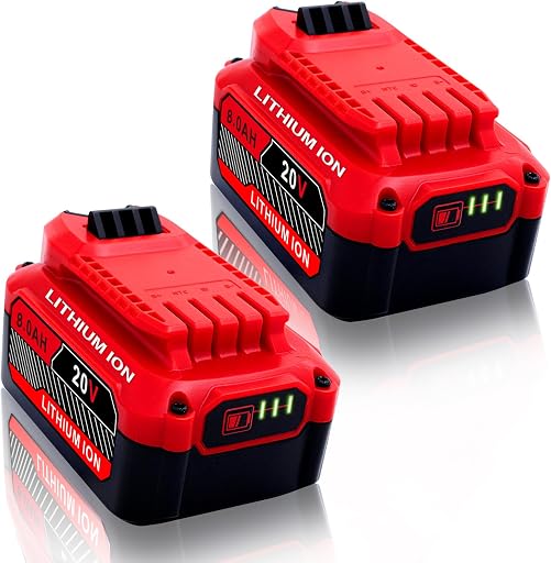 Upgrade 2-Pack 20V 8.0Ah Batteries Replacement for Craftsman 20V Battery Compatible with Craftsman CMCB205 CMCB204 CMCB206 CMCB202 CMCB201 20V Cordless Power Tool