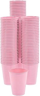 Fun Express Bulk Light Pink Plastic Cups - 100 Ct. - Party Supplies - 100 Pieces