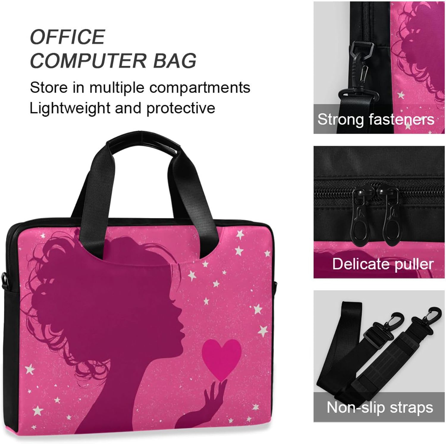 MNSRUU Laptop Bag for 16 15.6 inch Butterfly Rose
