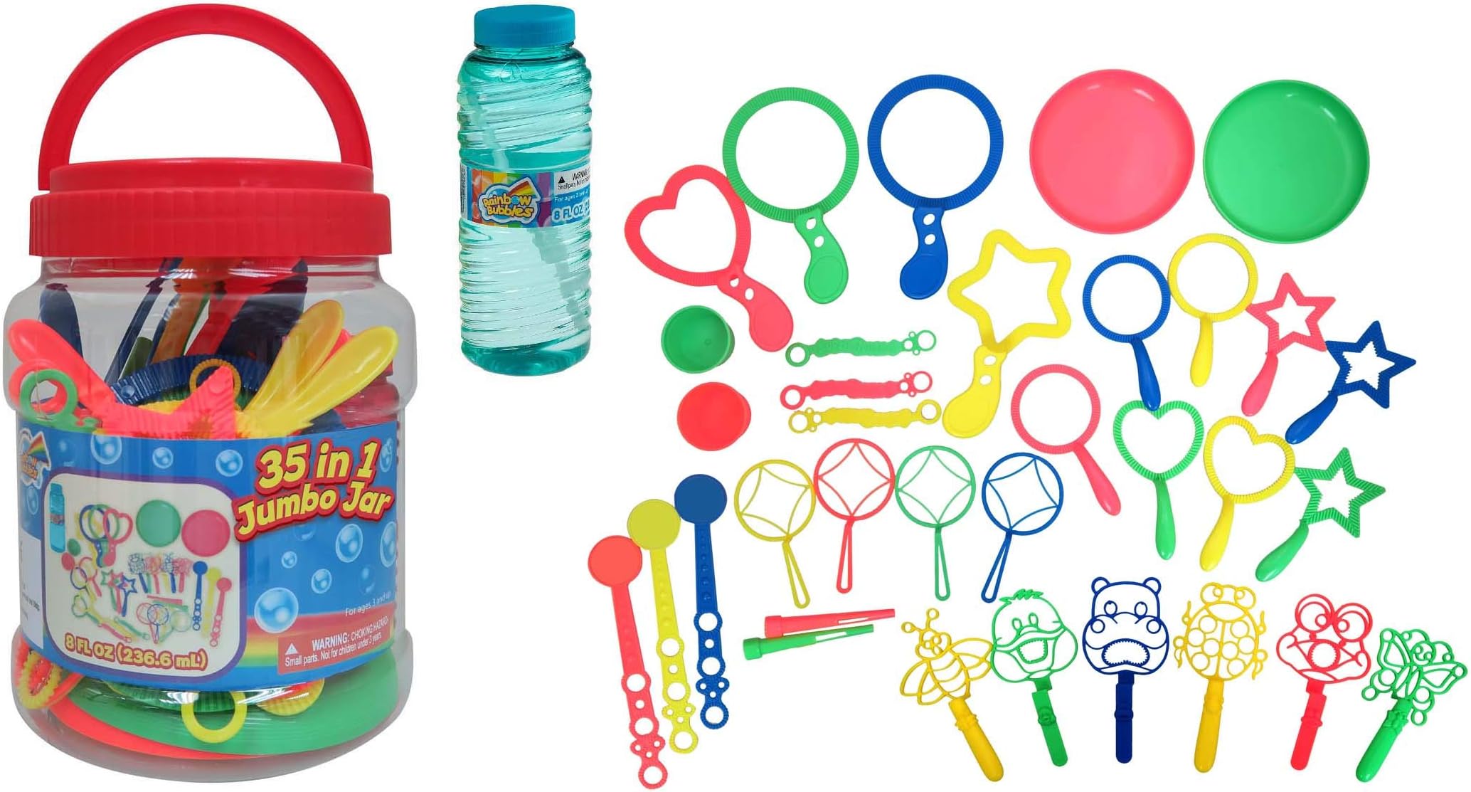 35 in 1 Bubble Play Set, Value Pack, with Wands, 8 oz., Rainbow Bubbles