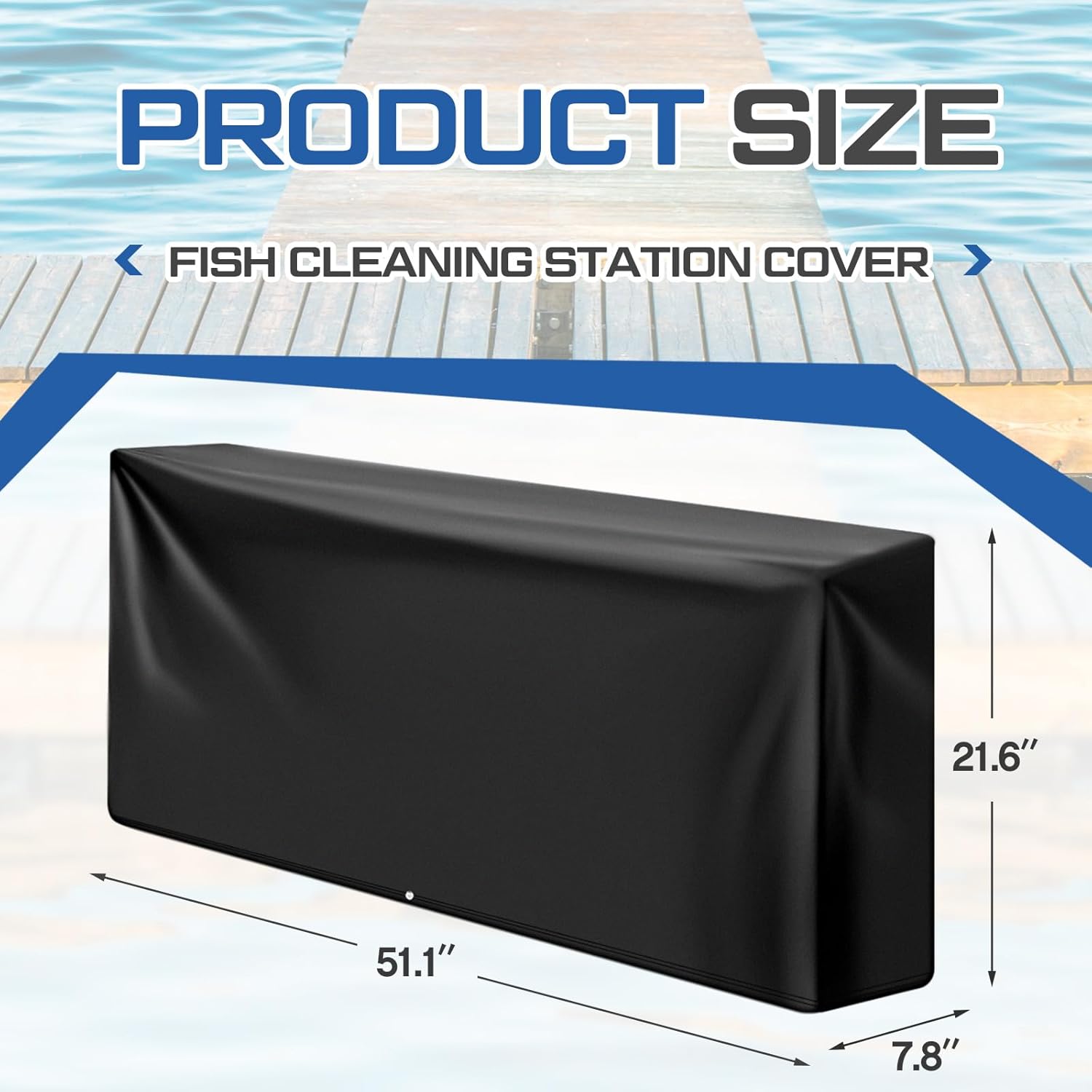 Acrylic Fish Cleaning Station Cover Oxford Cloth Water Dust Tear Proof Fish Cleaning Table Cover for Outdoor Boat Deck Accessories