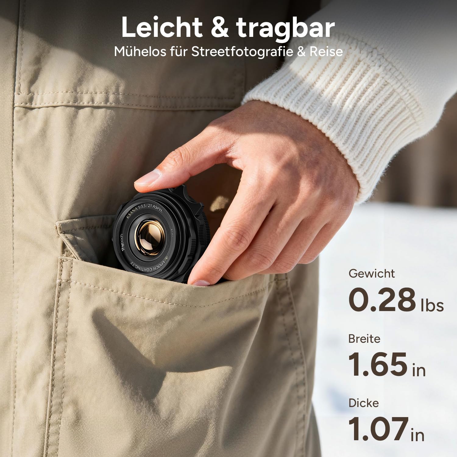 Thypoch Ksana 21mm f/3.5 M Mount Objektiv – Ultraweitwinkel Vollformat, Manuell Fokussierend, Kompatibel mit Leica M Kameras (M2 M4 M6 M9 M9-P M240 M-P M262 M10-P M10-R M11), Silber