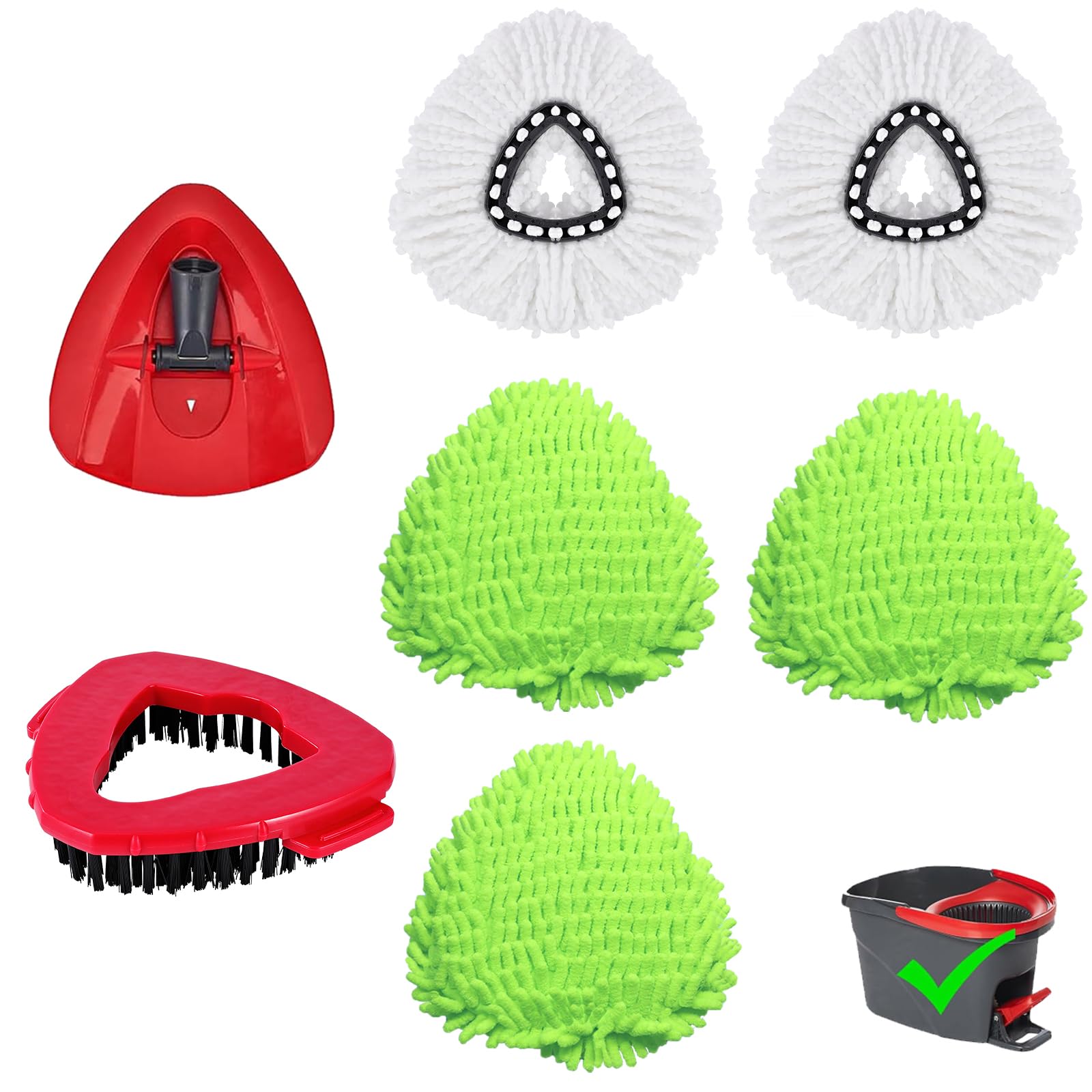 7 Pack Mop Replacement Heads for O-Ceda Mop Replace Head EasyWring Spin Mop Heads Replacements, Microfiber Spin Mop Refills, Cleaning Mop Head for Living Room& Bath Tool