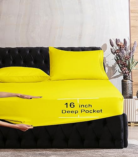 Miniatura 3 de Mocassi Juego de sábanas tamaño matrimonial, sábanas y fundas de almohada de lujo para hotel de 1800 Premier, sábanas ultrasuaves, transpirables y