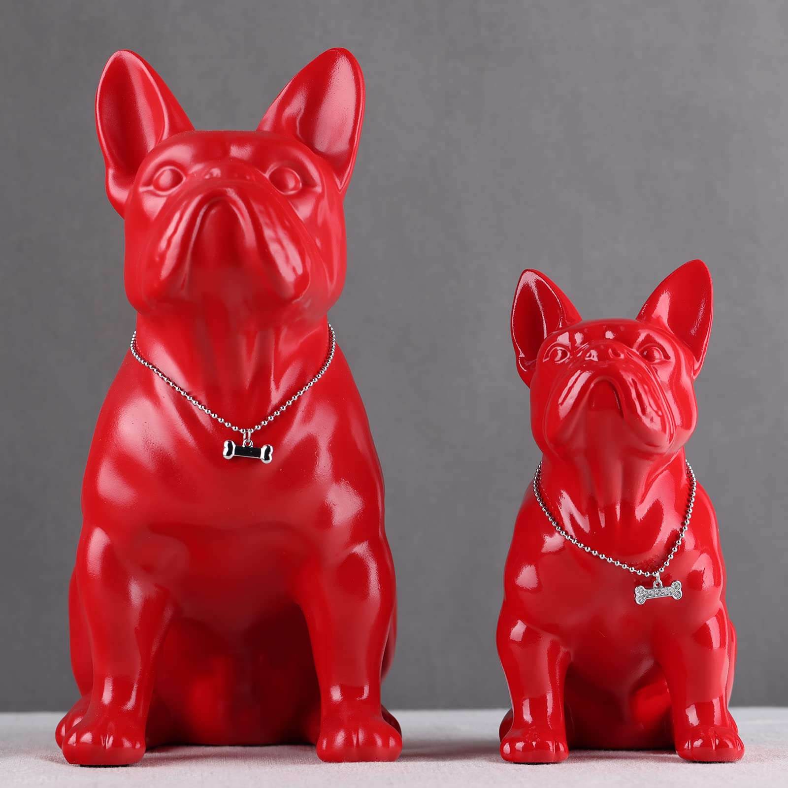 Amazon.co.jp: フレンチブルドッグの像 座っているセラミック犬の動物