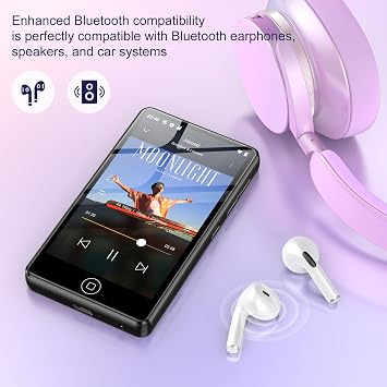 80GB MP3 Player with Bluetooth and WiFi,MP3 & MP4 Players with 4.02-inch Touchscree and Speaker,Spotify Music Players with Pandora,Audible,Amazon Music,Spotify,Play Store,up to 512GB