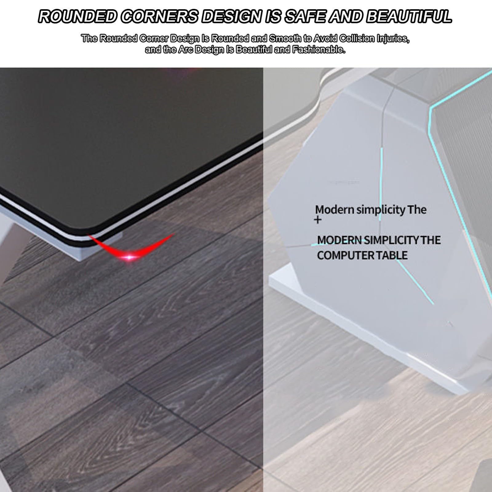 Escritorio para computadora, estación de Trabajo, Escritorio para PC, Estudio, Escritorio, Mesa de Juegos, Mueble de Estudio, Doble Orificio para gestión (C-100CM