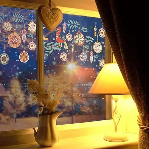 Miniatura 2 de QUCHENG Pegatinas adhesivas adhesivas adhesivas de doble cara reutilizables y removibles para ventanas, calcomanías vintage de vinilo de vidrio,