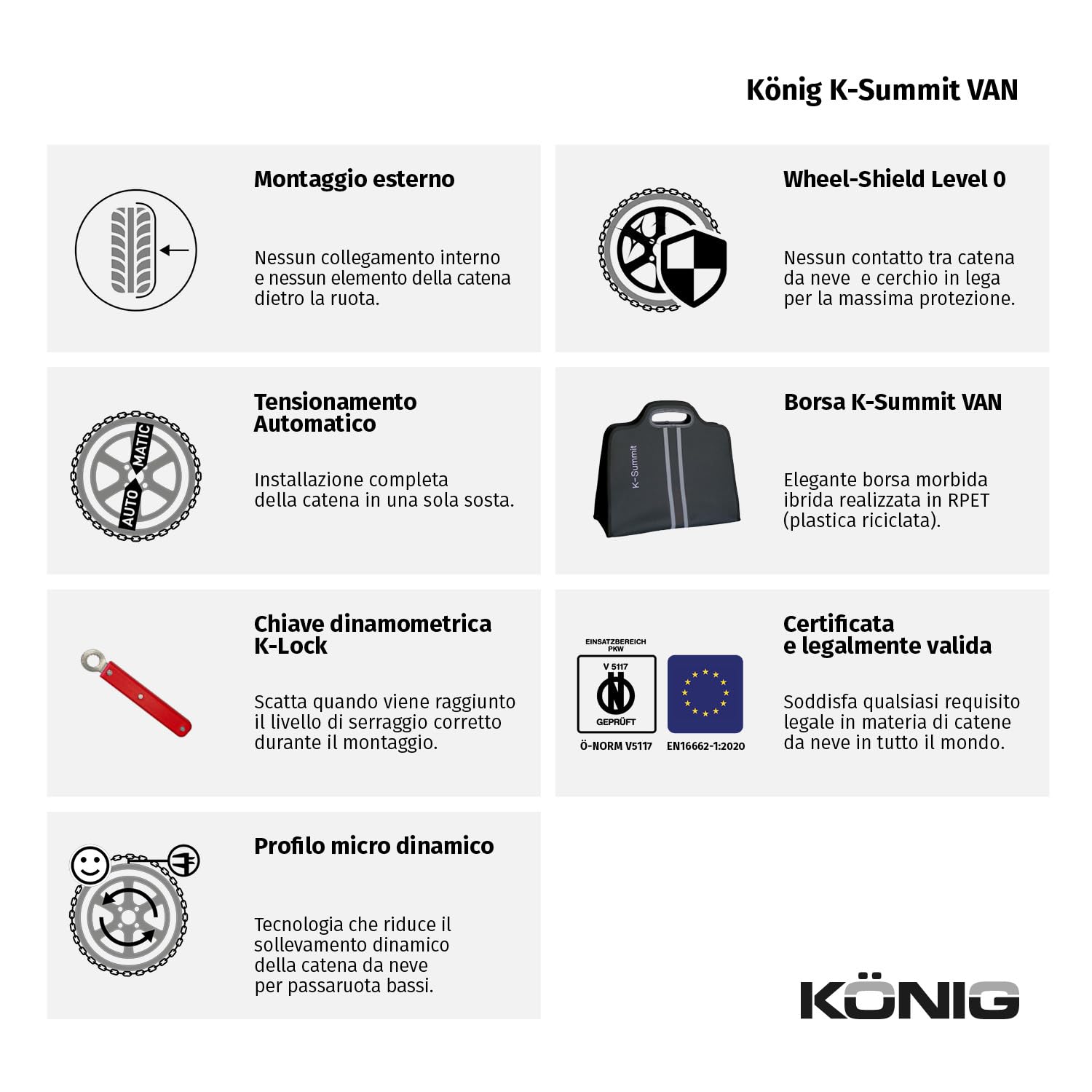 KÖNIG K-Summit VAN K84 Catene da Neve