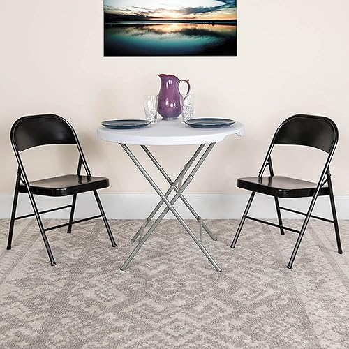 Miniatura 14 de Flash Furniture Paquete de 4 sillas plegables de metal gris con doble refuerzo de la serie HERCULES Gris,Beige,Negro -,Rojo -