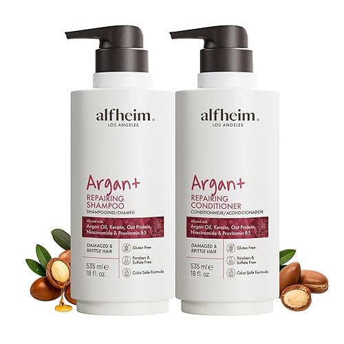 Miniatura 20 de ALFHEIM Lavender+ Purple Champú y Acondicionador Set para Cabello Rubio, Plateado y Teñido – Restaura el Brillo Fresco y la Suavidad – con Extracto