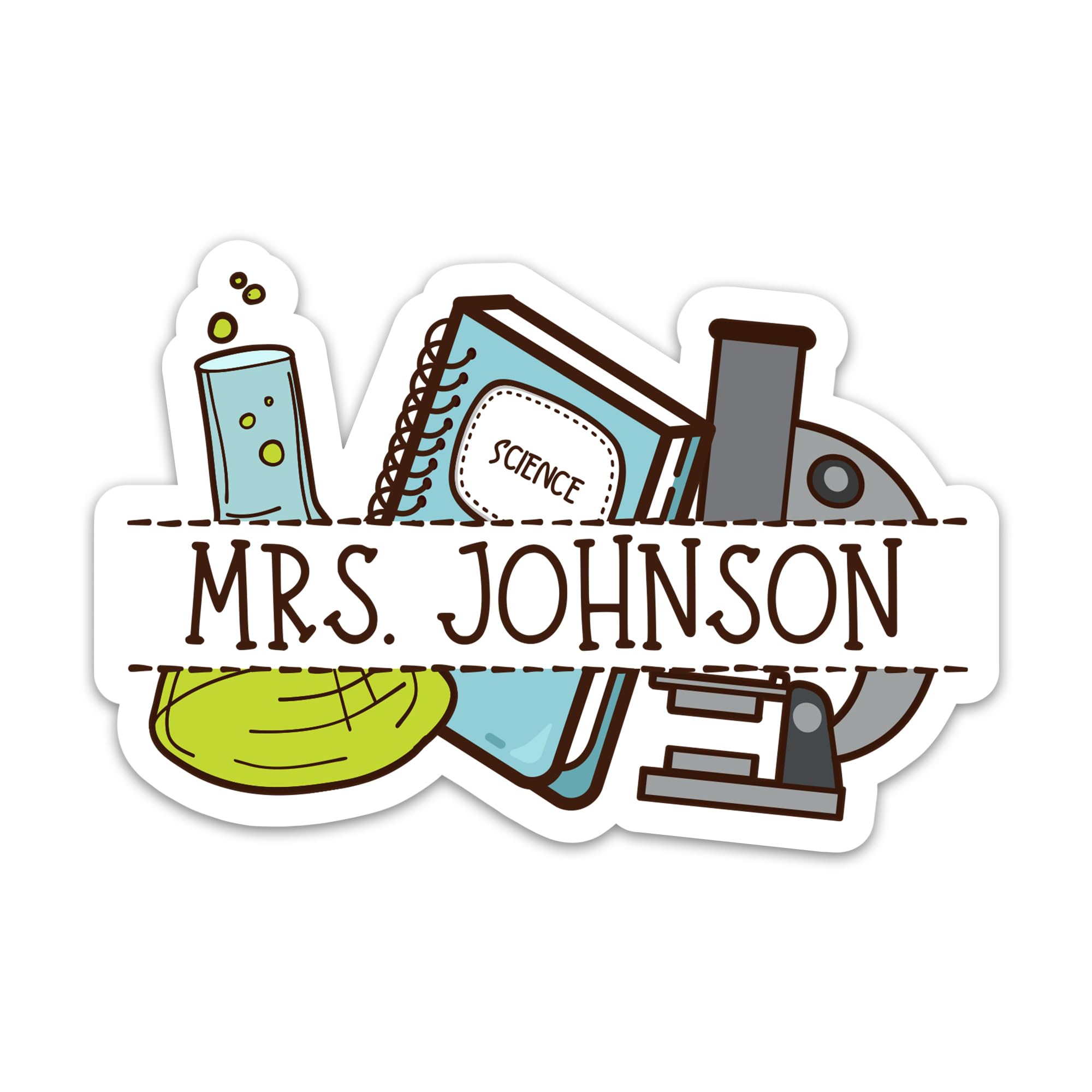 Amazon.com: TANGOGLAM Personalized Science Teacher Sticker, Vinyl ...