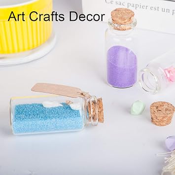 64PCS Cork Stoppers Glass Bottles, DIY Decoration Small Tiny Glass Jars Favors,Mini Vials Cork,10ml Storage Container for Art Crafts for Wedding Party Supplies