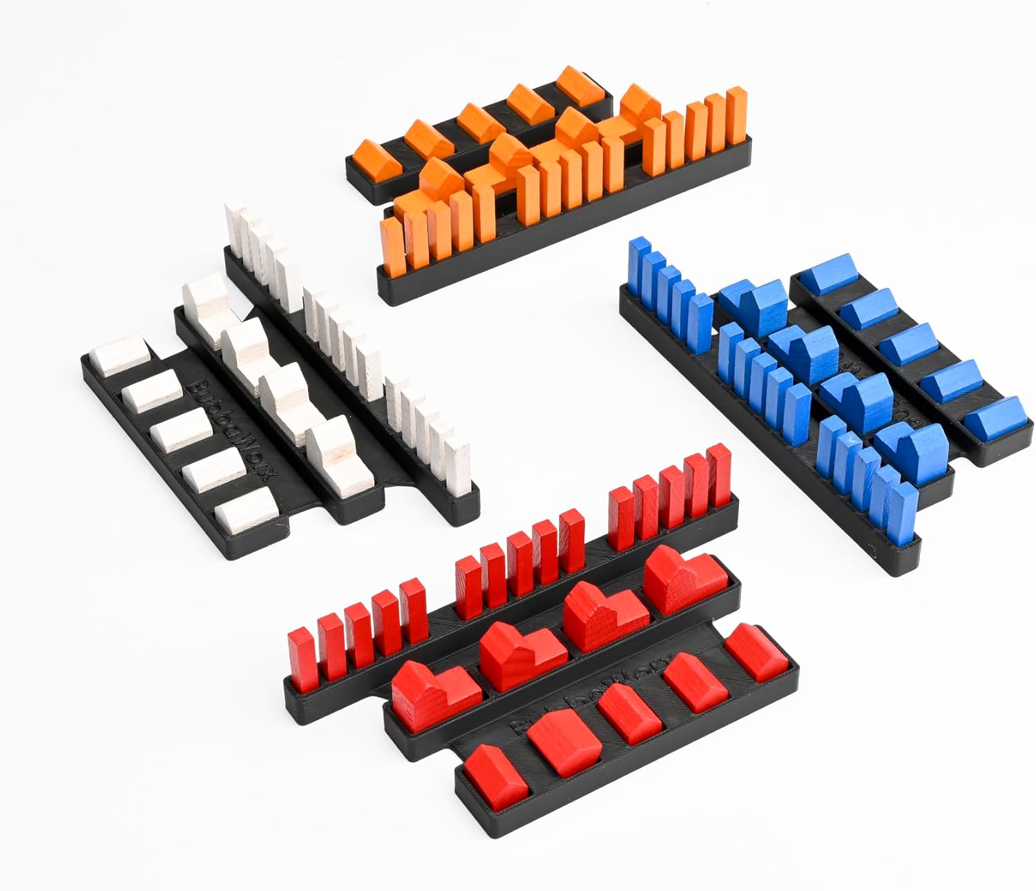 Game Piece Organizer for Settlers, Storage Trays with Compartments, for all game parts.