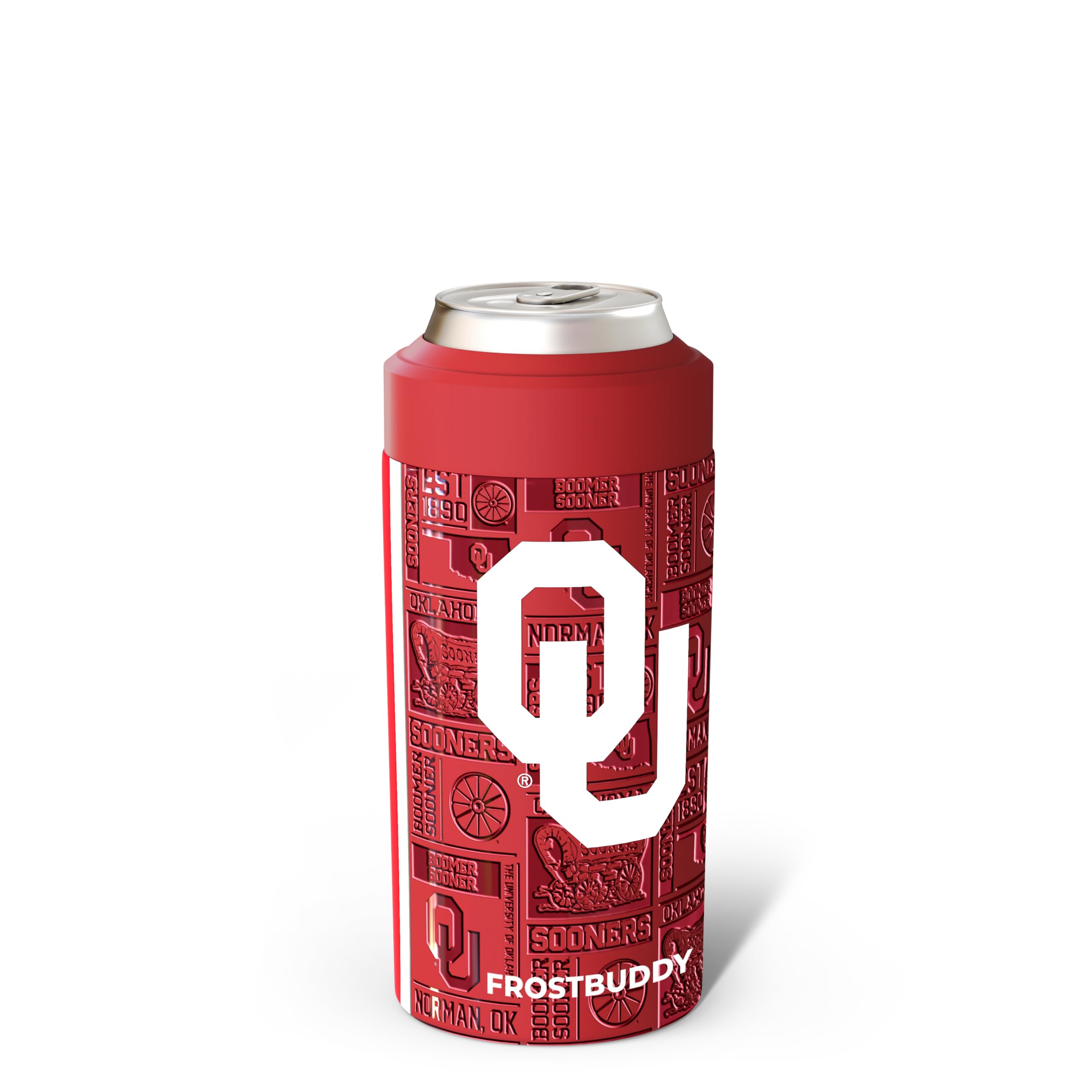 Frost Buddy Universal Can Cooler - Fits 12 &amp; 16 oz (Oklahoma Sooners | 3D)