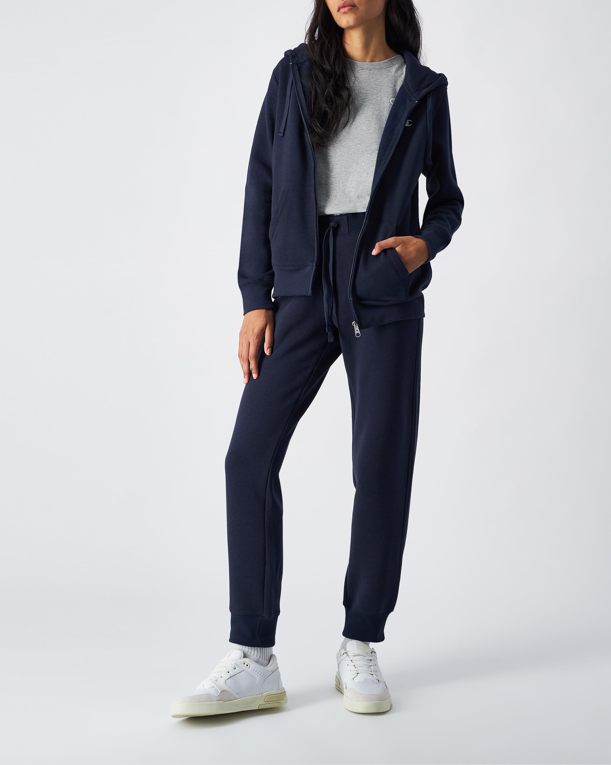 Champion Legacy Champion Basics W Light Powerblend Fleece Rib Cuff - Pantalon de survêtement - Jogger, Revers gratté - Femme