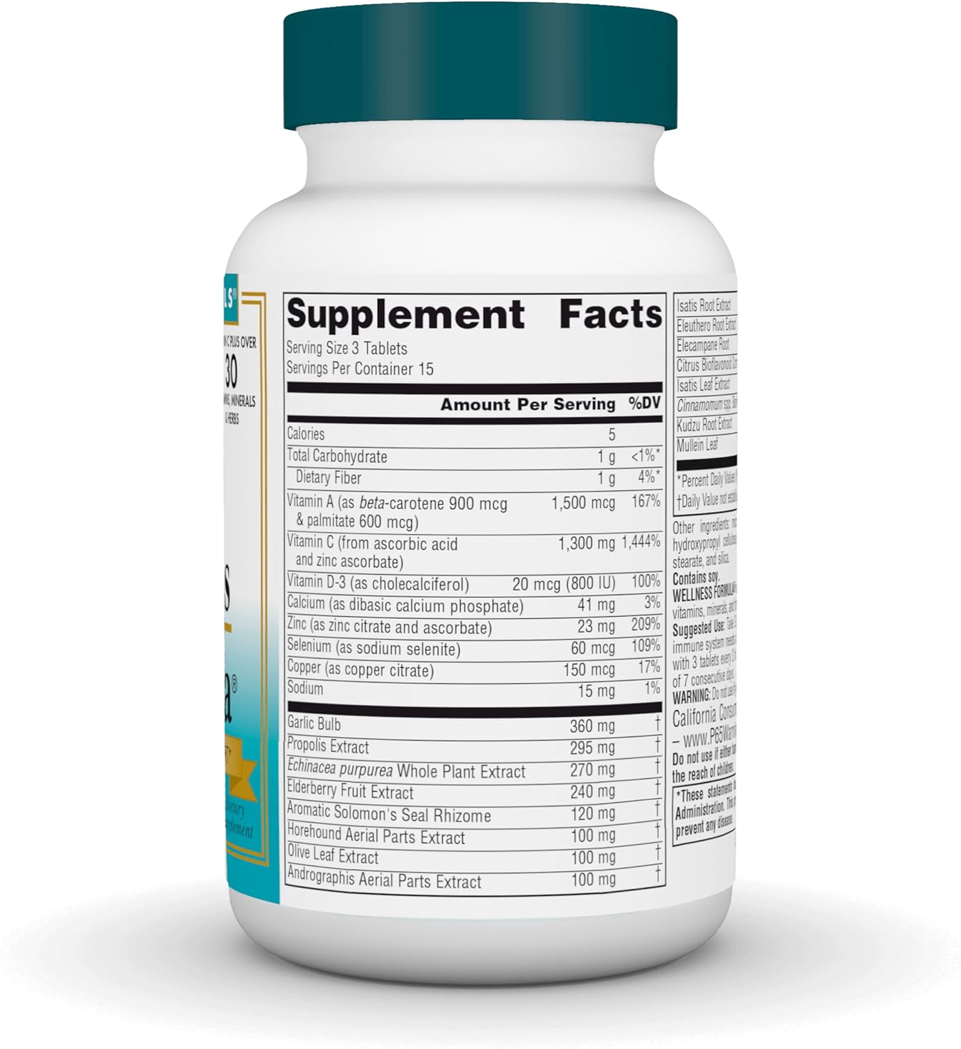 Source Naturals Wellness Formula Bio-Aligned Vitamins & Herbal Defense - Immune System Support Supplement & Immunity Booster - 45 Tablets - Image 2