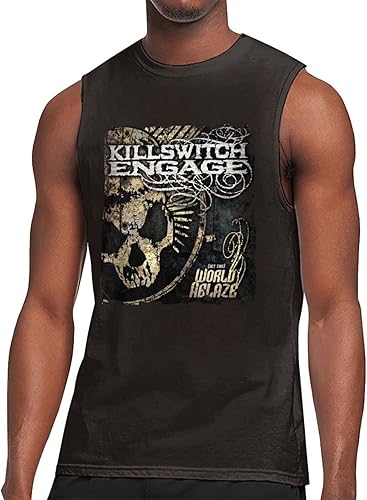 KUSHOP Men Tank Tops Sleeveless T Shirt Workout Shirts Bodybuilding Muscle Tee Vest